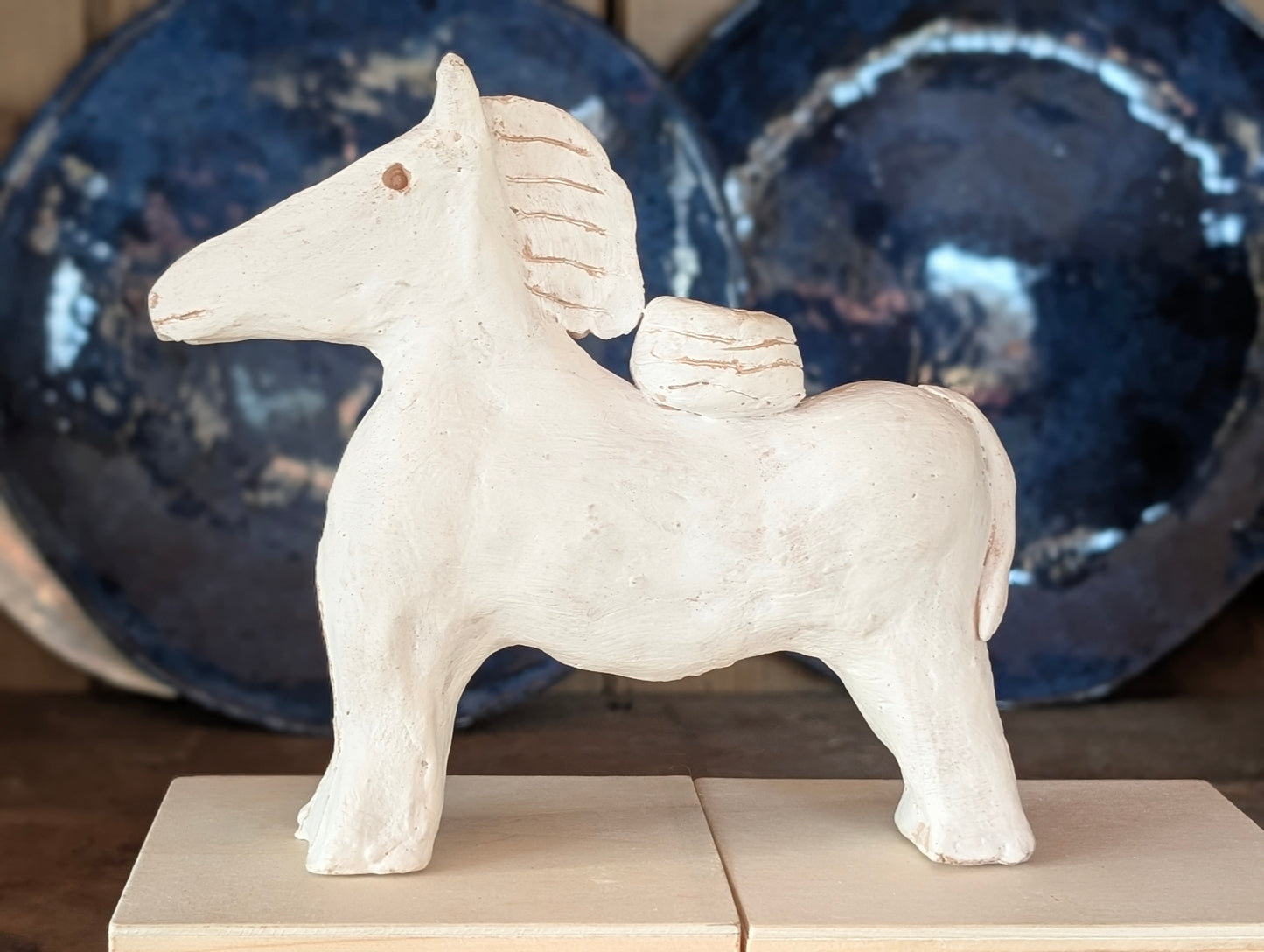 Large White Horse Candleholder