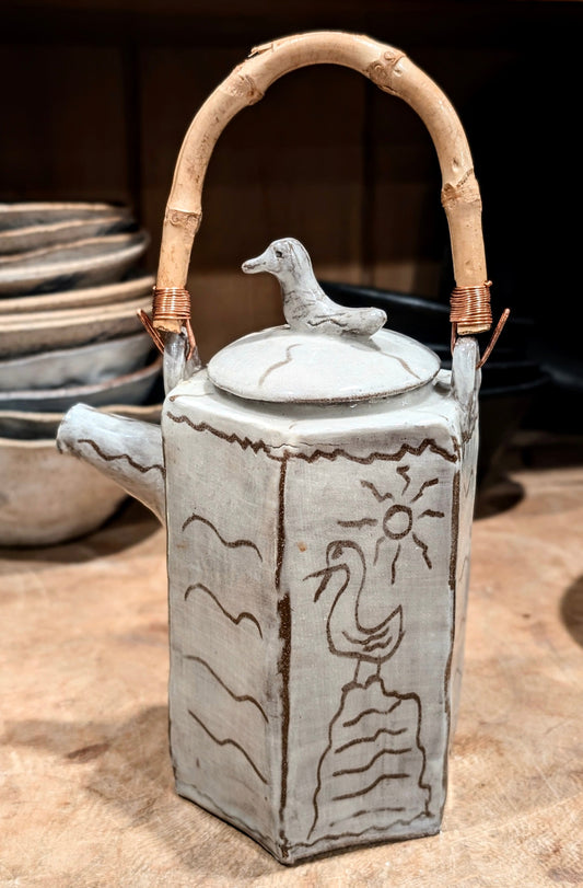 Bird Teapot Six Sided