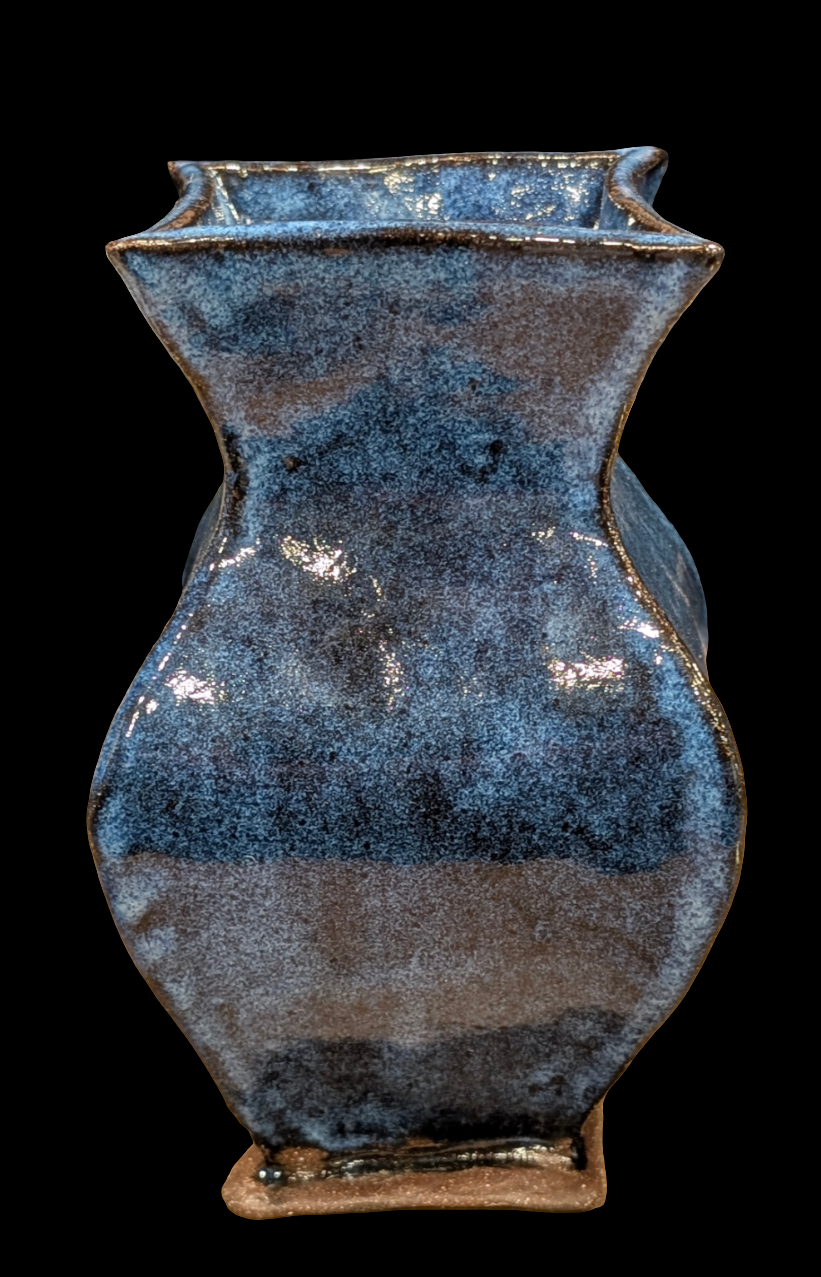 Blue Four Sided Vase