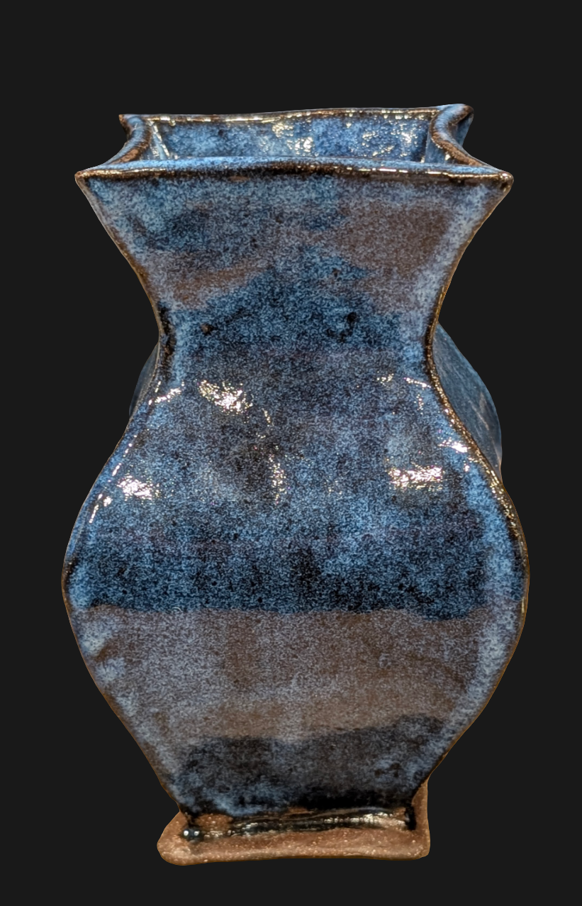 Blue Four Sided Vase
